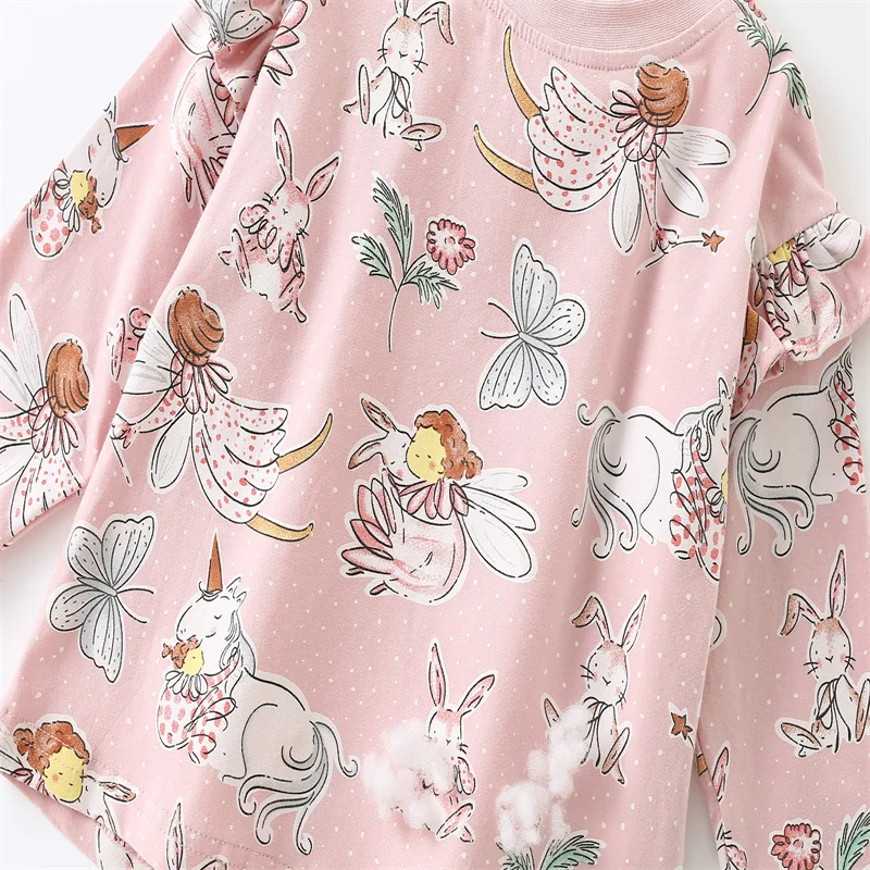Jumping Meters 2-7T Long Sleeve Fairy Girls Clothing Sets Kids Suits 2 Pcs Tops + Leggings Baby Costume Autumn Kids Outfits