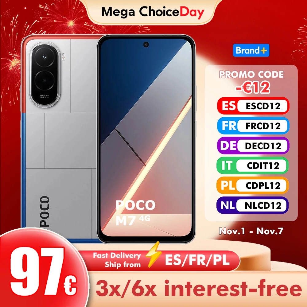 POCO M7 4G 6GB/128GB 8GB/256GB NFC Version mondiale 144Hz 7000mAh batterie Smartphone