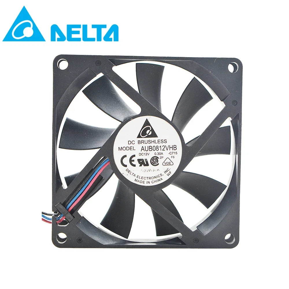 Ventilateur de refroidissement pour Delta AUB0812VHB 8015 DC, 12V, 0,30 A, 8cm, 80x80x15mm