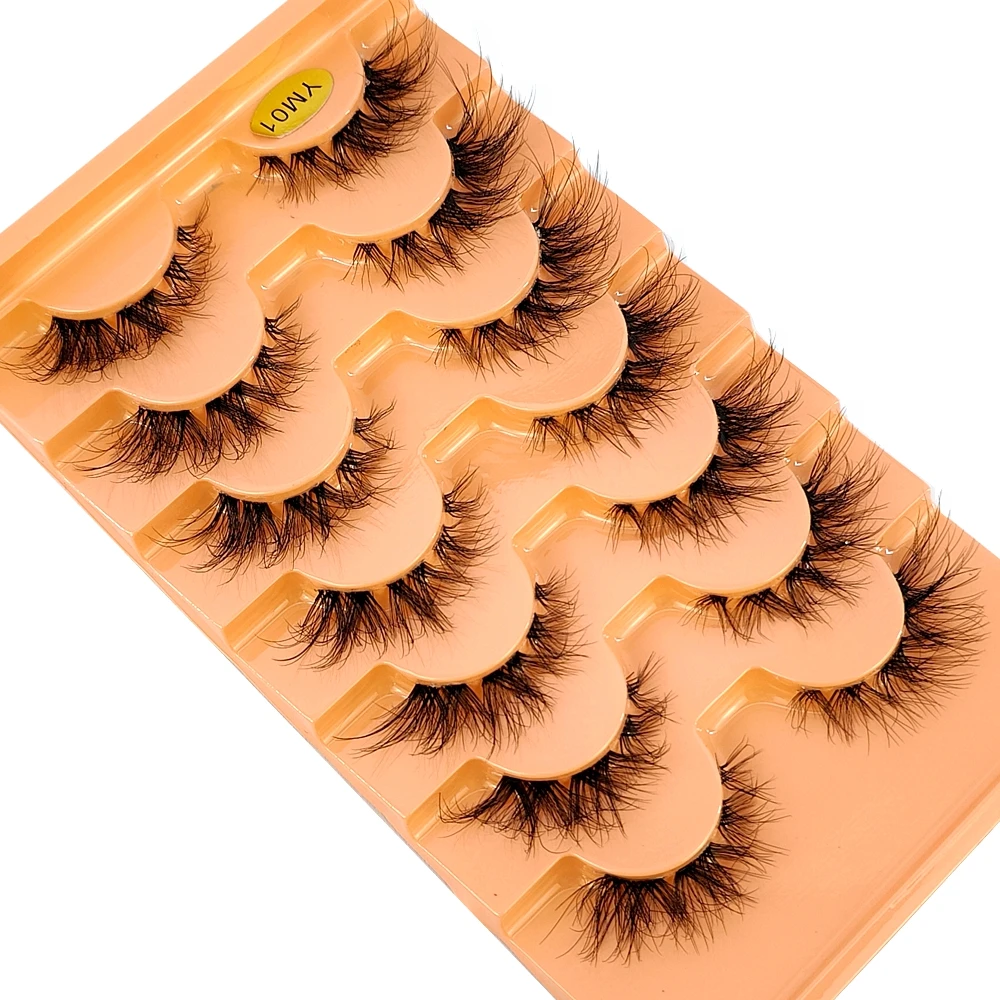 New 7 pairs Transparent Band Manga Lashes Cat eye Eyelashes 3D Natural False Lashes Fluffy Soft Wispy Eyelash Extension Makeup