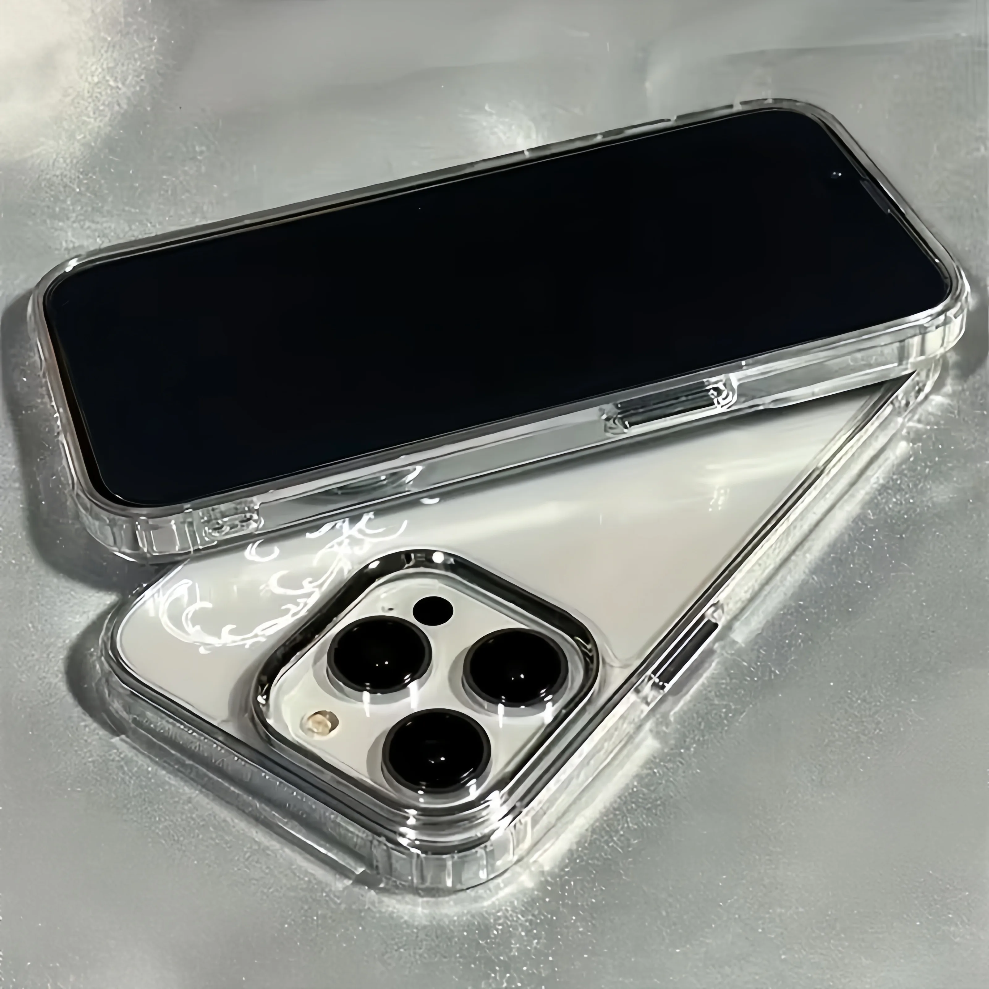 Gothic Pattern Metal Frame Transparent Soft Phone Case For iPhone 17 16 15 14 Pro Max 13 12 11 XS X XR 7 8 Plus 16E 17 Air Cover - view 4