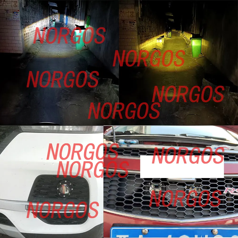 NORGOS 12V 24V 3“ Fog Lights Pickup Truck LED Pods Offroad Super Bright for Jeep KAMAZ SCANIA Benz DAF Freightliner Kenworth