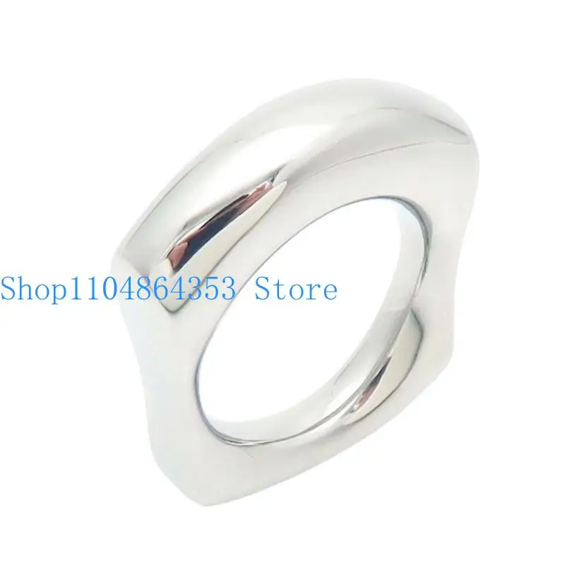 652F تصميمات فريدة من نوعها خواتم غير منتظمة خواتم ذهبية/فولاذية حديثة إكسسوارات مناسبة للمناسبات غير الرسمية أو الخاصة #2