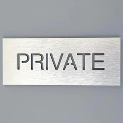 Personalized Custom 3D Art private entrance signage Brushed aluminum alloy Brushed Silver Wall Do not enter sign Room Door Plate