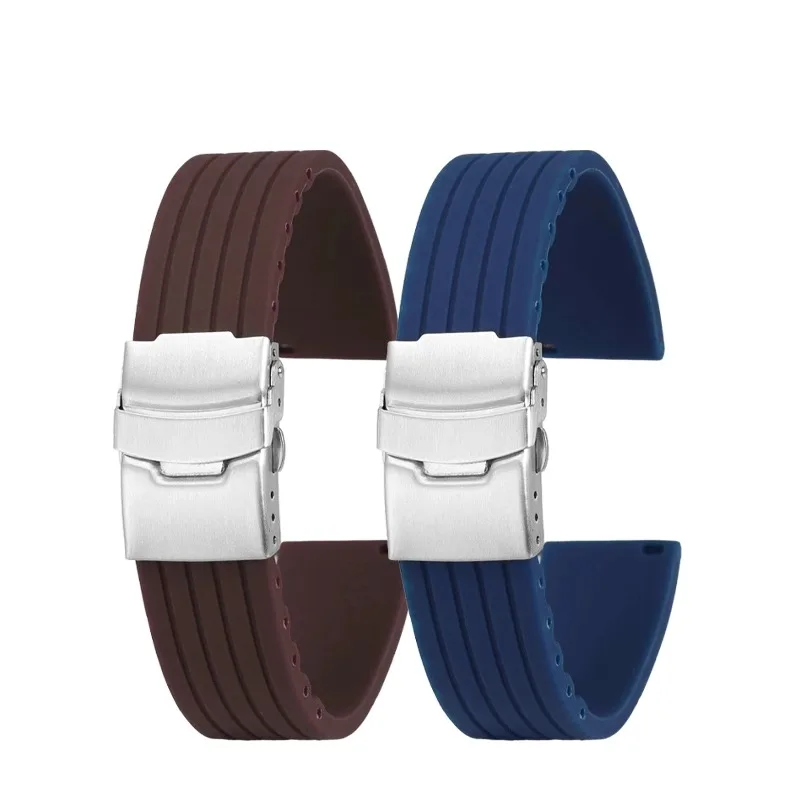 Cinturino per orologio in gomma siliconica per Omega Tudor Sgancio rapido 16 18 20 22mm Cinturino a forma di frangia nero blu verde arancione marrone