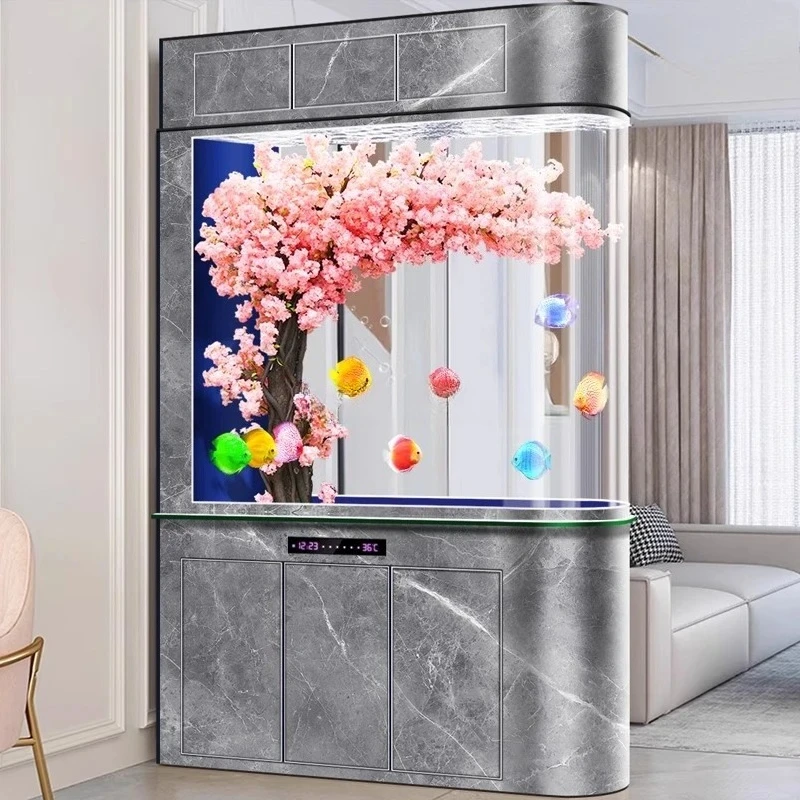 

Fish tank entrance entrance partition living room glass aquarium screen special bottom filter