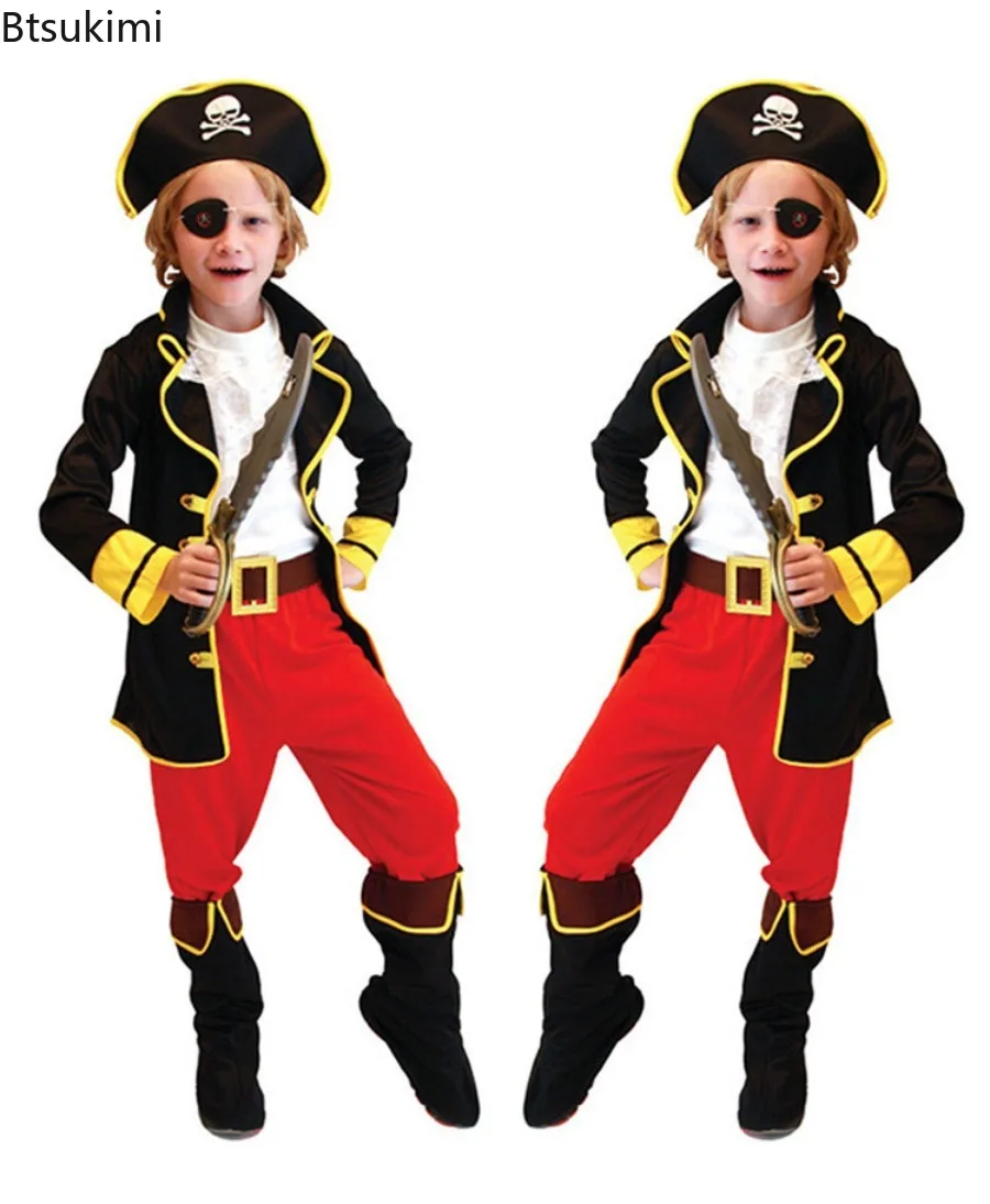 Disfraces de Halloween para Actuaciones, Maquillaje de Escenario, Decoración Infantil de Ensueño, Disfraces de Piratas Caribeños para Niños