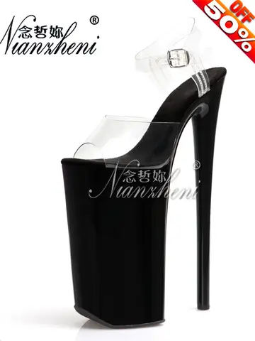 Elegant Gothic 26cm High Heels Platform Sandals Peep Toe Women's Pole Dance Exotic Dancer Sexy 10-Inch Full Dress Fetish Footwea
