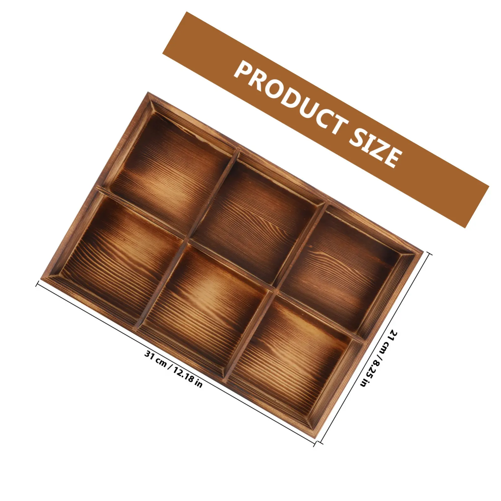 Wooden Tea Bag Storage Organizer 6 Compartments Box for Tea Coffee Snacks Sugar Packet Organizer Small Wooden Boxes