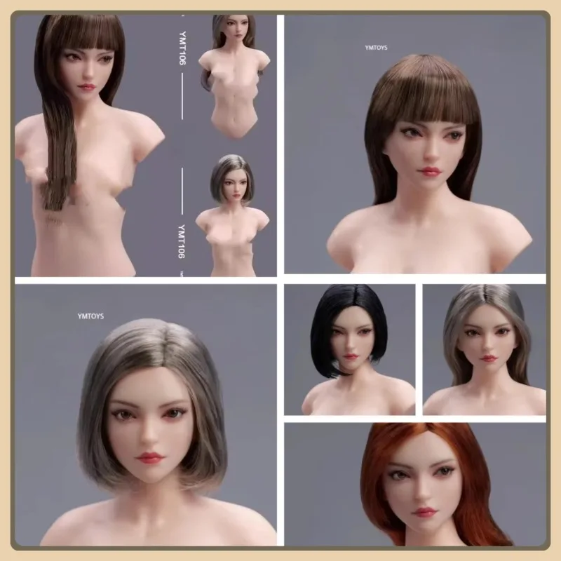 

YMTOYS 1/6 YMT106 Eye Moving Asian Xiao Zhao Beautiful Female Head Carving Model for 12inch PH White Skin Action Figures Body