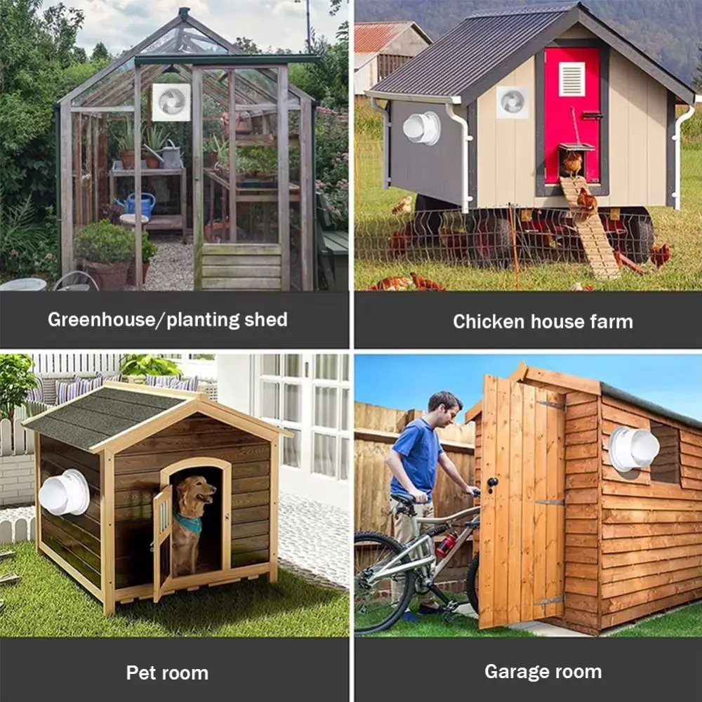 

Вентилятор с белой наддувной крыльчаткой Энергоэффективный круглый вытяжной вентилятор Воздуходувка Мощный воздушный поток Огнестойкий солнечный вытяжной вентилятор