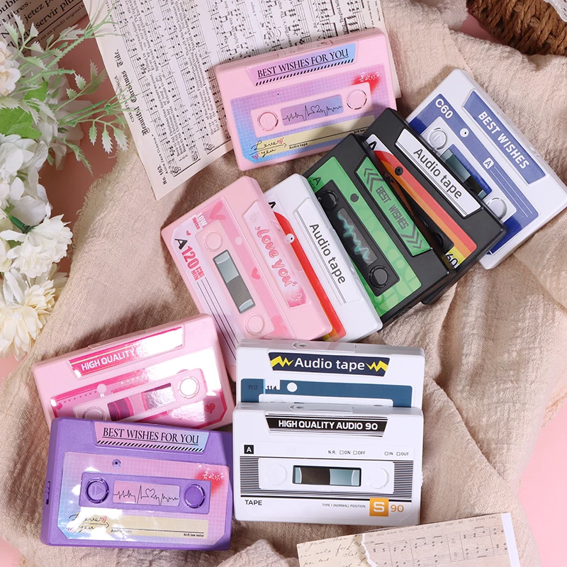 Self-Made DIY การ์ดอวยพร INS บันทึกโพสต์การ์ดเทปคาสเซ็ต Self-Made DIY ของขวัญวาเลนไทน์ 5 นาทีการบันทึกเสียง