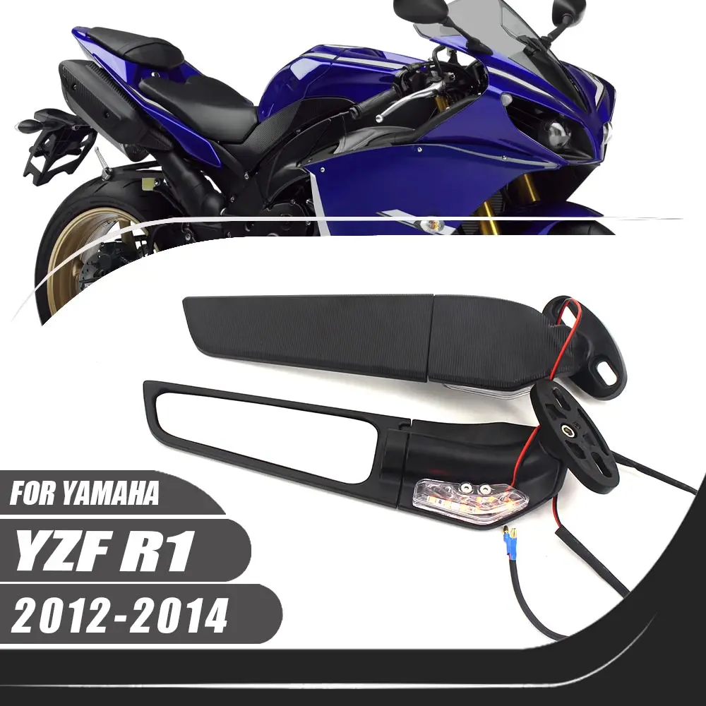 For Yamaha YZF R1 2012-2014 YZF-R1 2013 Motorcycle Aluminium Adjustable Rotate Sports Winglets Wing Stealth Mirrors