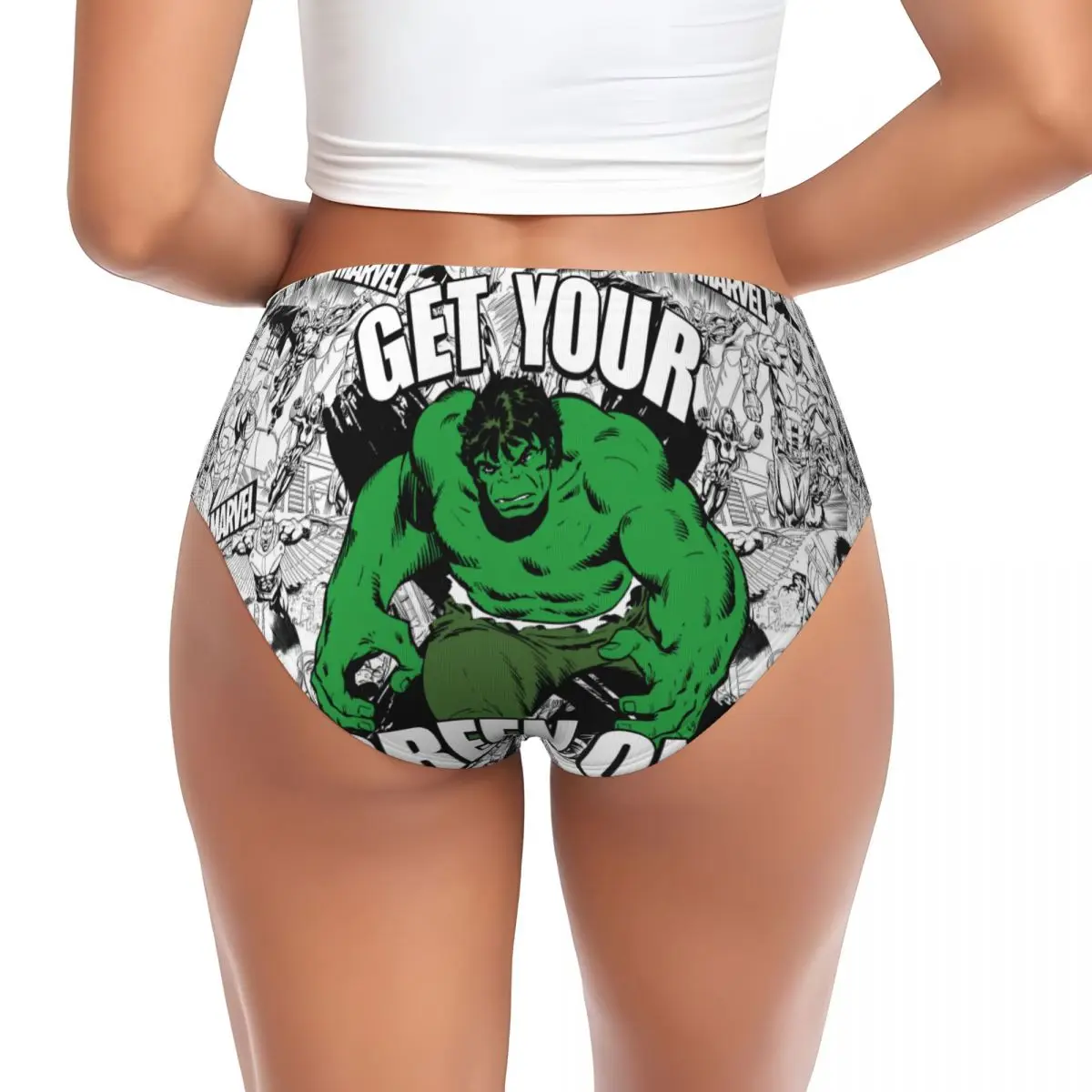 Donne personalizzate Hulk Ottieni il tuo verde sulle mutandine Intimo femminile Comfort Slip Mutande
