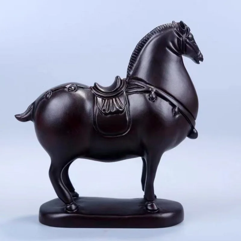 [Tang Ma] Blackwood Carved Twelve Zodiac Horse Animal Ornaments Home Hallway Decoration Gift One Piece Dropshipping