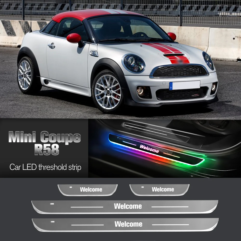 

Car Door Sill Light For Mini Coupe R58 2010-2015 2011 2013 2014 Customized Logo LED Welcome Threshold Pedal Lamp Accessories