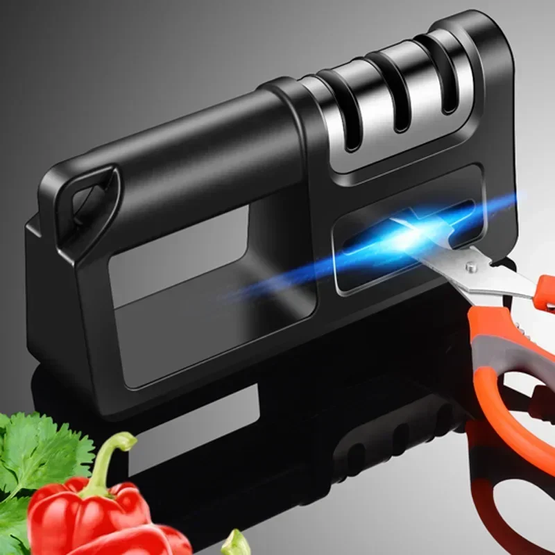 

Tungsten Carbide 3 Stages Handheld Japanese Manual Professional Diamond Knives Kitchen scissors Sharpener System for Knives