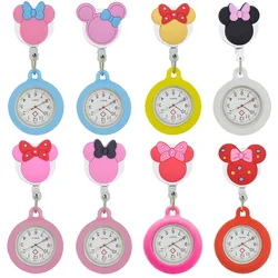 YIJIA Lovely Cartoon Hospital Nurse Doctor Retractable Badge Reel Pocket Watches with Colourful Silicone Case