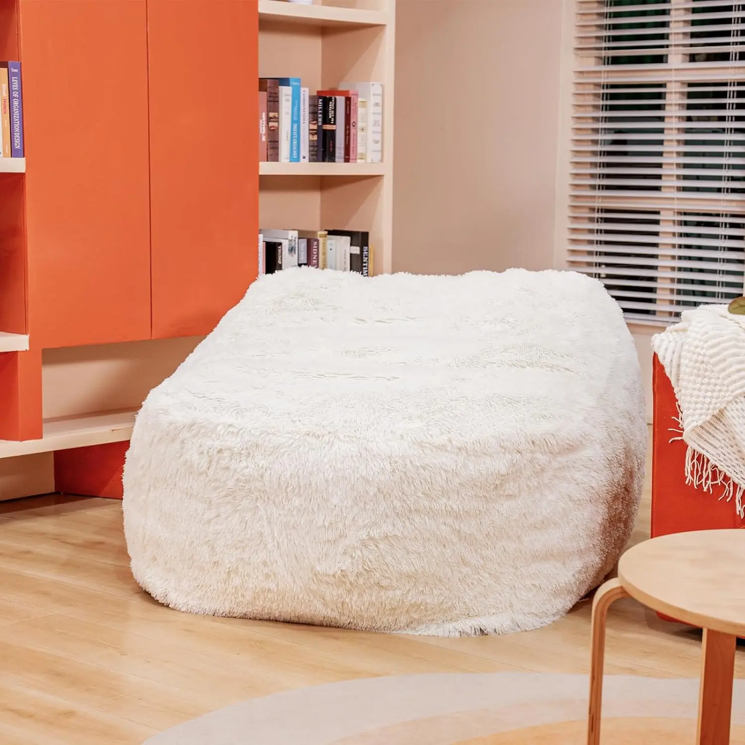 

Bean Bag Chair for Adults with Filling, Memory Foam Bean Bag Chair Soft Fluffy Faux Fur Beanbag Lazy Sofa Bed, Comfy Chairs for