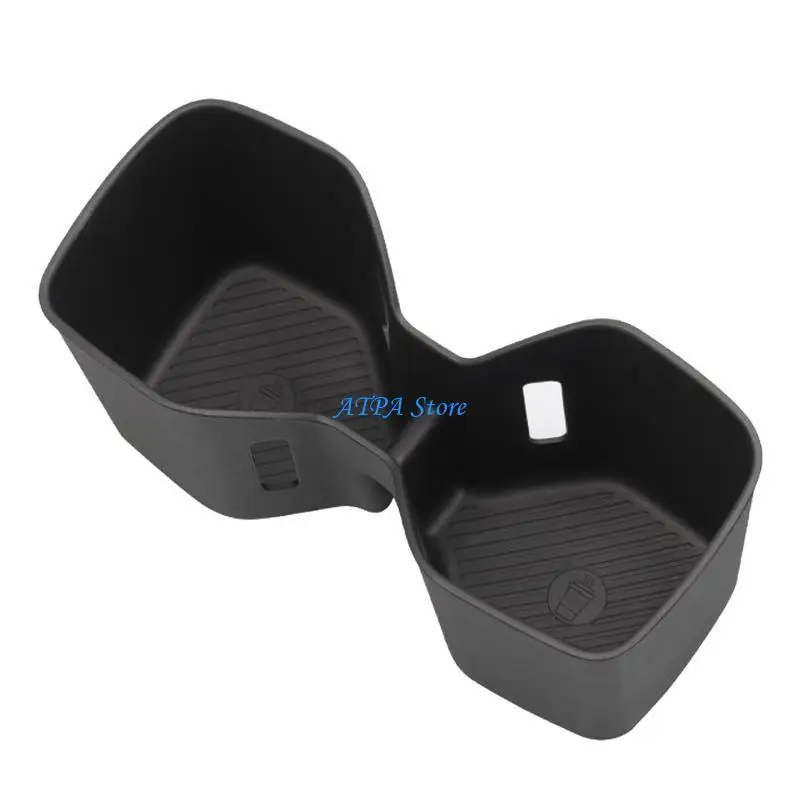 

U13C Vehicle Rear Armrest Tray TPE Storage Box Double Cup Holders for Car Use