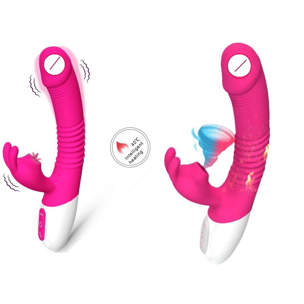 Vibromasseur 2 en 1 pour femme, machine à lécher, stimulateur de clitoris, vibromasseur du point G, vibro injuste, gode, ventouse de clitoris féminin, jouets sexuels pour adultes