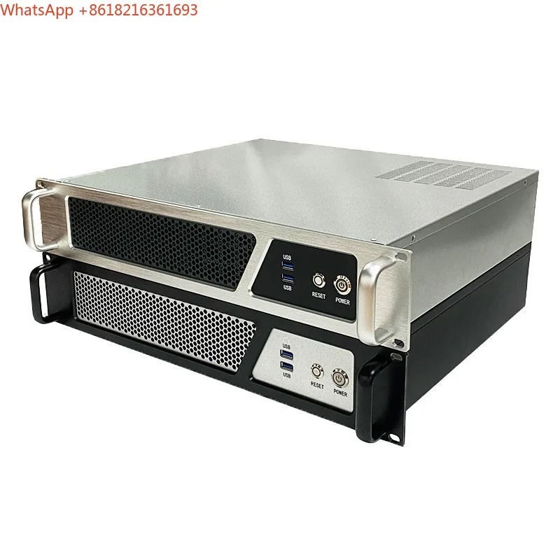 2U Industrial Control Chassis Aluminum Profile Panel 380 Short Chassis MATX Main Board Dust Server Chassis