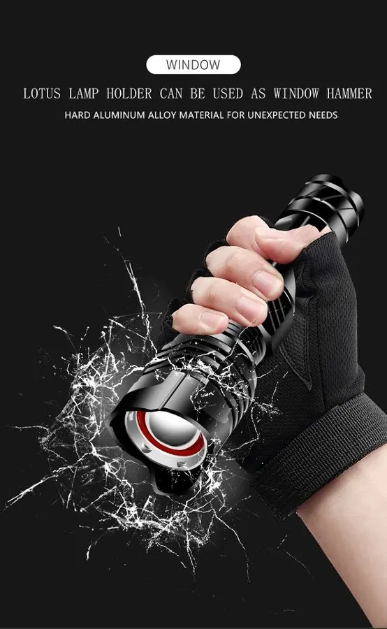 Powerful P99 LED Flashlight Rechargeable Tactical Flashlight Zoomable & Waterproof Perfect for Outdoor Camping Emergency Use