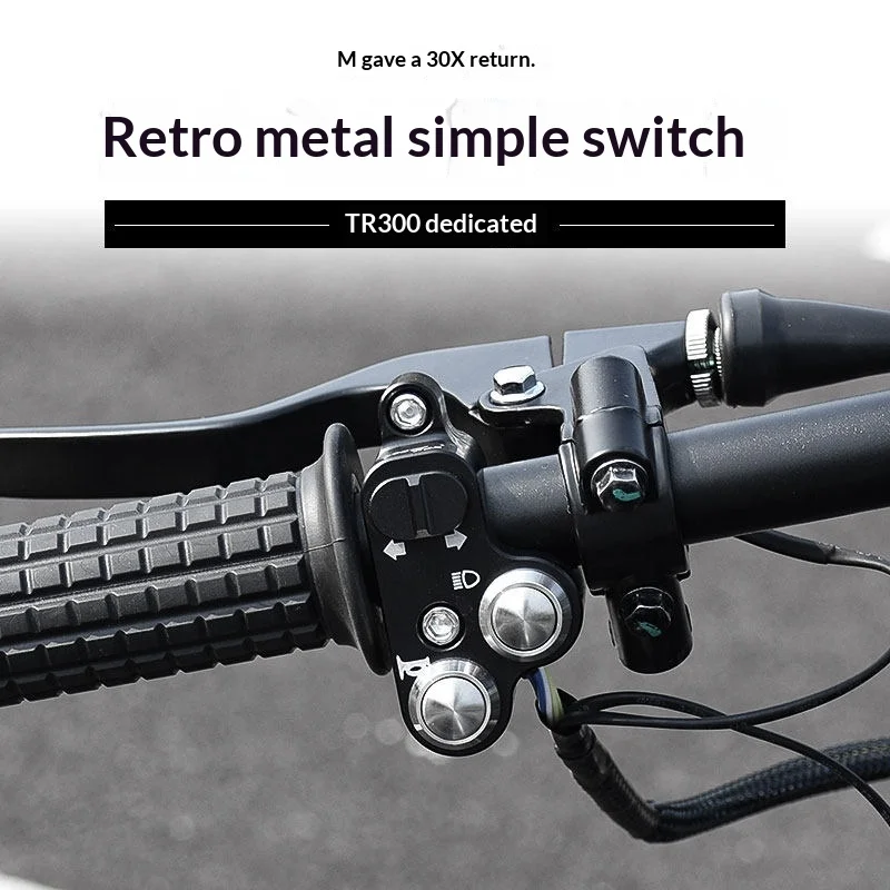 【Premium】For Haojue TR300 modification – multi-functional retro motorcycle with waterproof handlebar buttons for electric vehicl