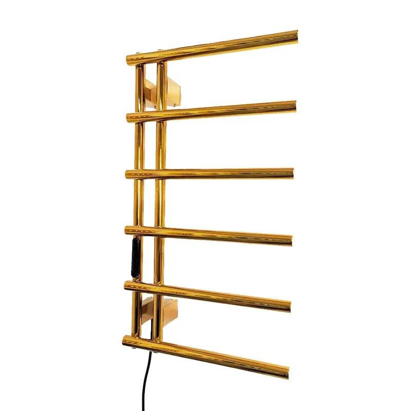 Electric Towel Rack Rose Gold Heating Drying Bar Bathroom Towel Warmer with Timing and Temperature Control