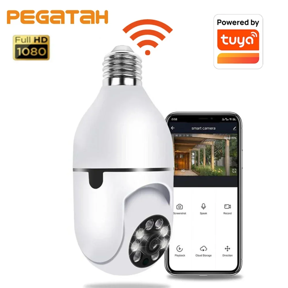 E27 Tuya Bulb Camera Wifi 1080P Full Color Automatic Human Tracking Night Vision Home Security Surveillance Cameras