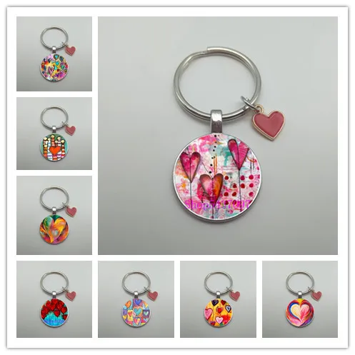 Брелок-для-ключей-в-форме-сердца-с-эмалью