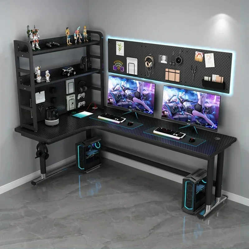 

Офисный компьютерный стол-органайзер для конференций, дома, L-образный стол, регулируемый угол, черный Escrivaninha Para Quarto, итальянская мебель