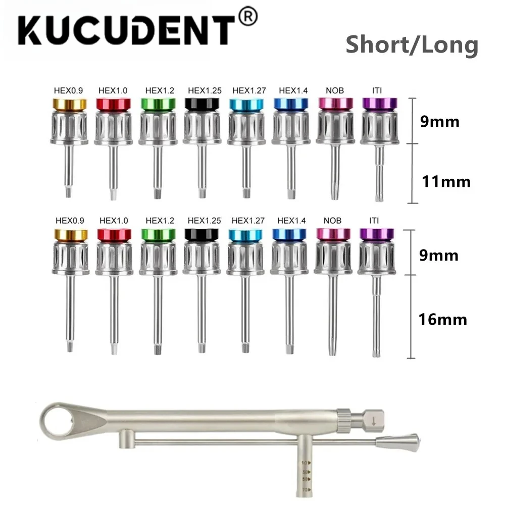 KUCUDENT Autoclavable Implant Torque Wrench Kit 10-70Ncm with Screwdrivers for Dental Implant Restoration and Abutment Work