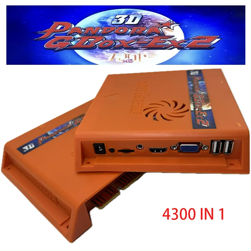 Newest 3D Game box GBOX-EX2 4300 In 1 Board Arcade Cartridge Jamma PCB 720P VGA HDMI Pandora Video Game Support USB controller