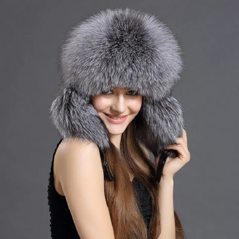 luxurious-winter-windproof-waterproof-real-sliver-fox-fur-russian-hat-with-genuine-leather-top