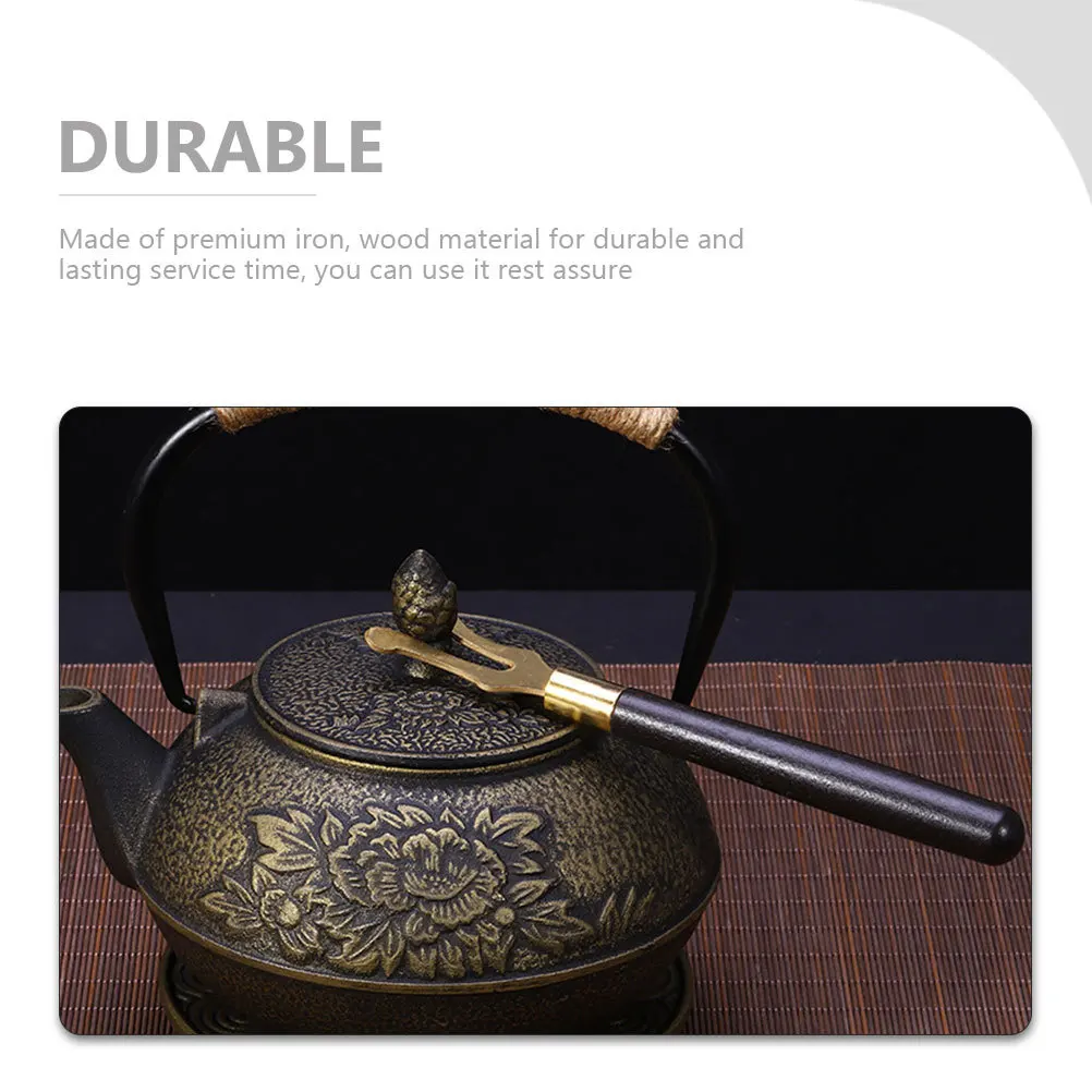 

Anti Scald Tea Cup Holder Premium Iron Wood Teacup Clip Fork for Serving Cheese Fruit Vegetables Tea Ceremony Accessory Teaware