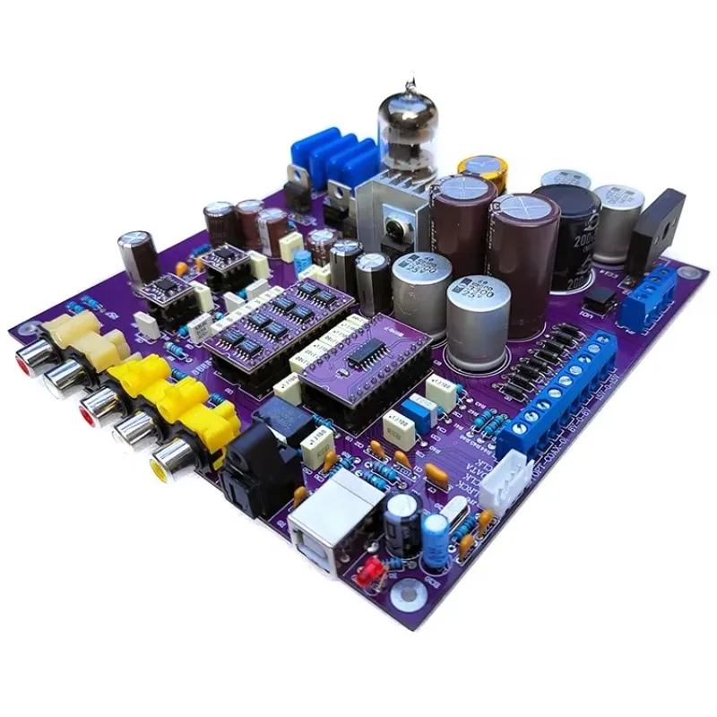 TDA1541 DAC decoding board coaxial fiber USB input 5670 electronic tube buffered output