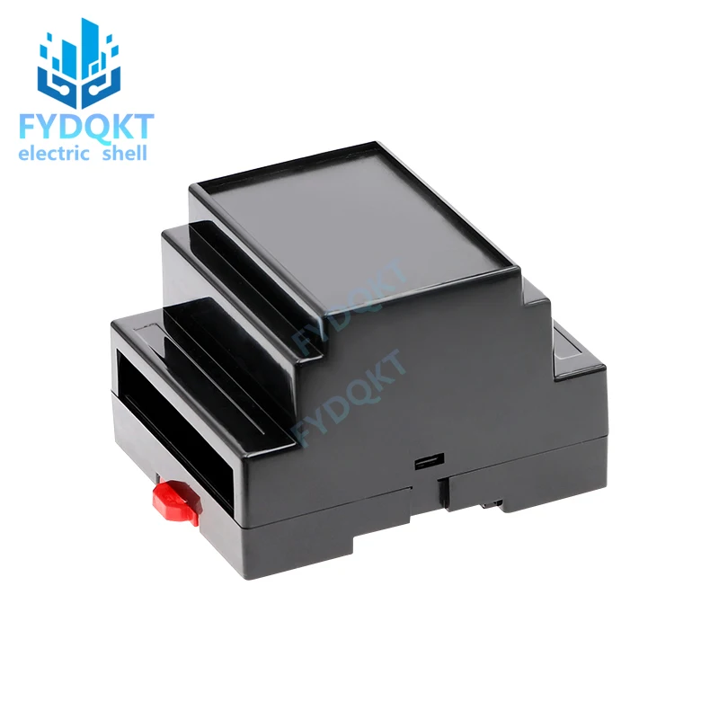 1pcs DIN Rail PLC  LED Power Box Fire Monitoring System Shell 4-02 Black 88X72X59MM Wire Junction Boxe Chassis Case