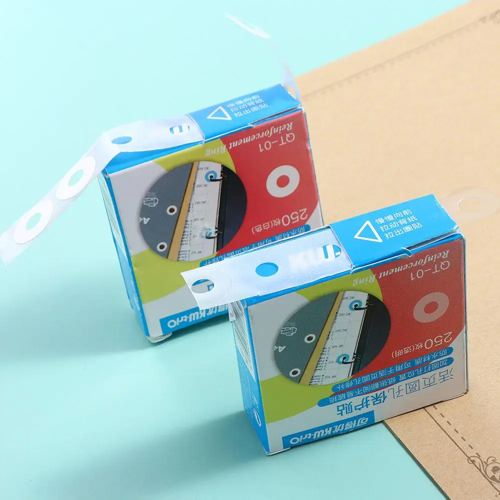 Adhesive Student Reinforcement Ring 15mm Round Stickers Hole Reinforcement Labels Hole Punch Protector Binding Paper Sticker