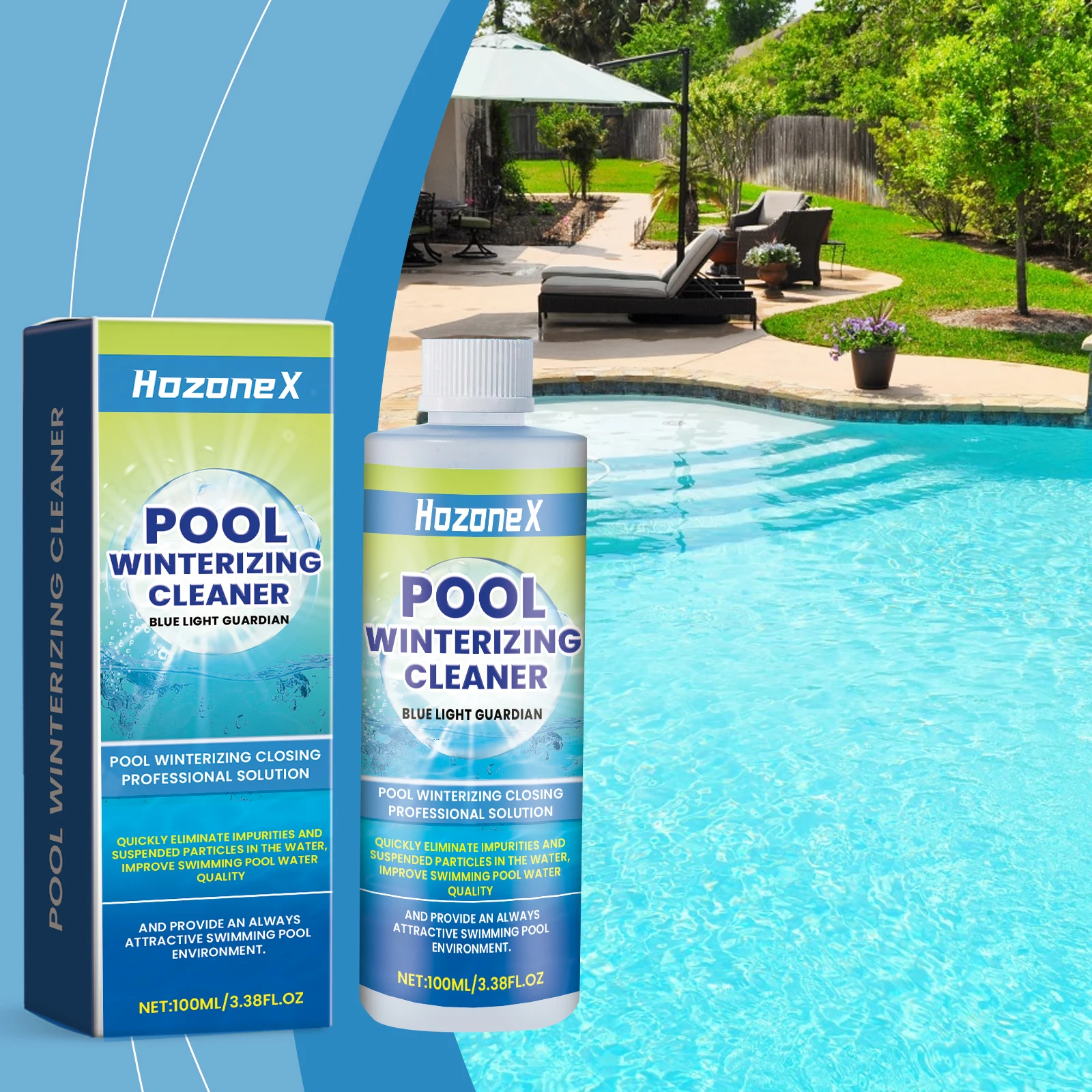 Pool Water Clarifier, Professional Water Quality Cleaner for Home, Public and Outdoor Swimming Pools of All Sizes