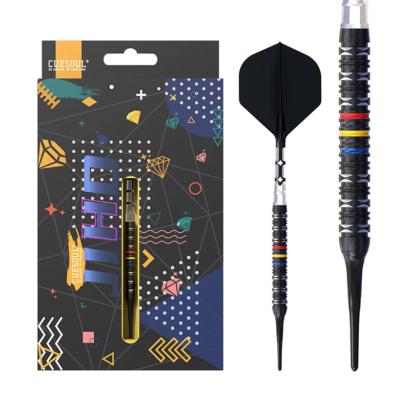 

CUESOUL JIHO Ⅱ 18g/19g/20g Soft Tip Dart Set 90% Tungsten Darts with ROST T19 Flight