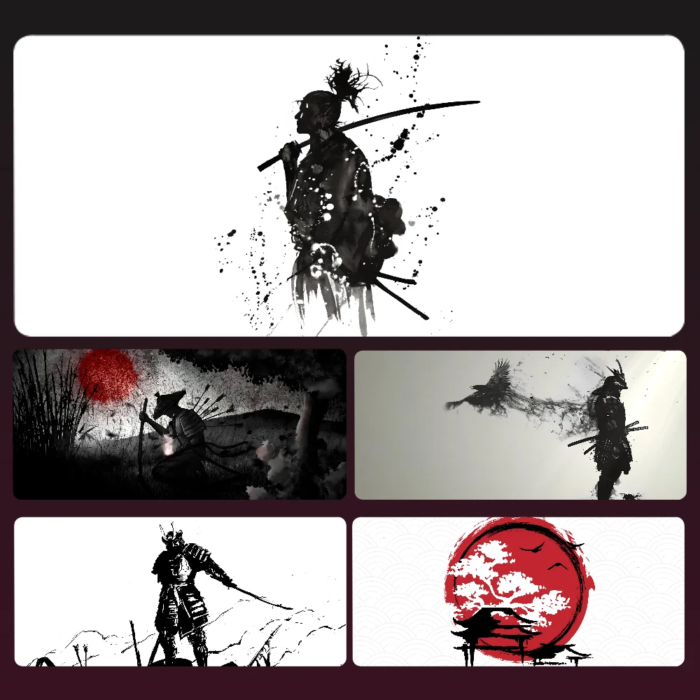 

Samurai Warrior Mousepad Mouse Mat Desk Mat With Pad Gaming Accessories Prime Gaming XXL Keyboard Pad