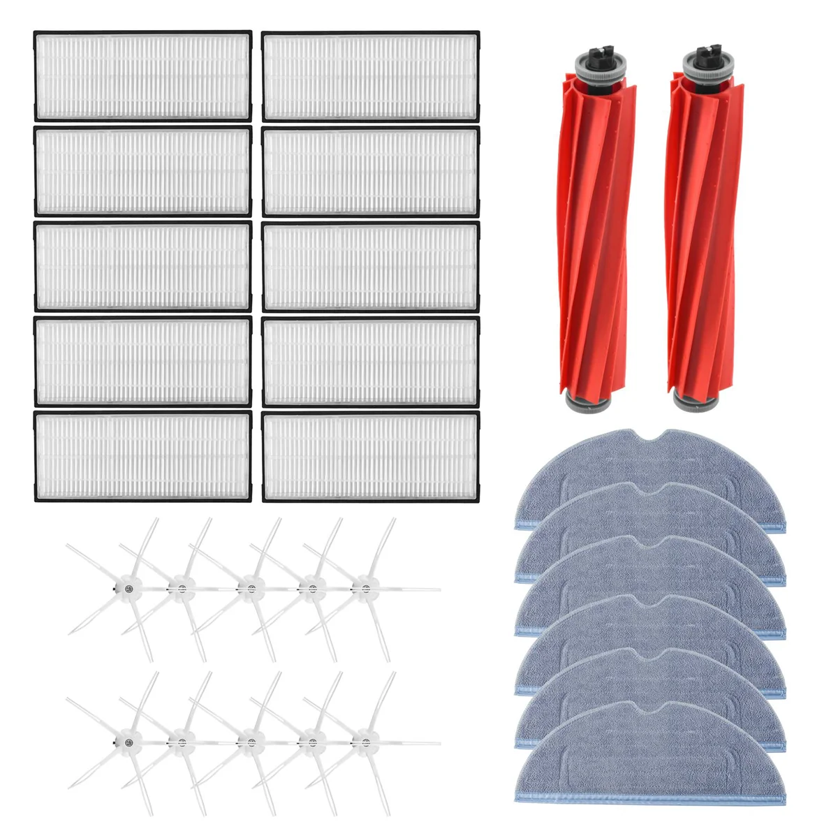 สำหรับ roborock S7 T7S HEPA อุปกรณ์เสริมของตัวกรองถอดออกได้แปรง/ฝาครอบไม้ถูพื้นผ้าด้านข้างแปรงเครื่องดูดฝุ่น