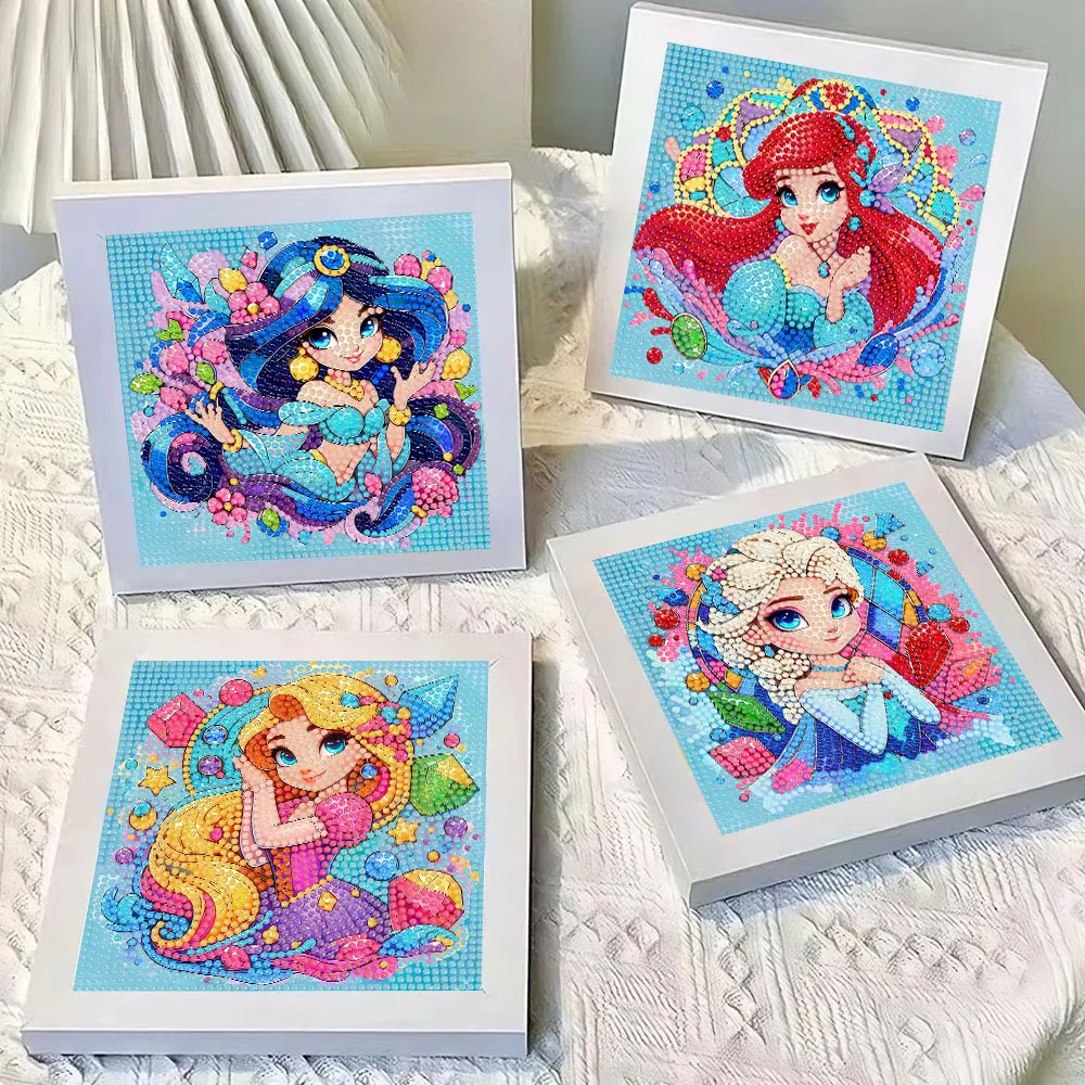 ديزني الماس اللوحة الجديدة 2025 الأميرة إلسا ريبونزيل كامل الماس الفسيفساء الفن 5D DIY عبر عدة خياطة ديكور المنزل مع الإطار #1