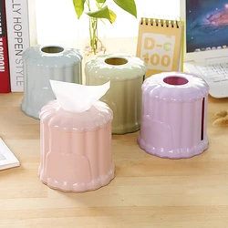 Household Tissue Box Coffee Table Dining Table Circular Napkin Storage Box Roll Paper Suction Box