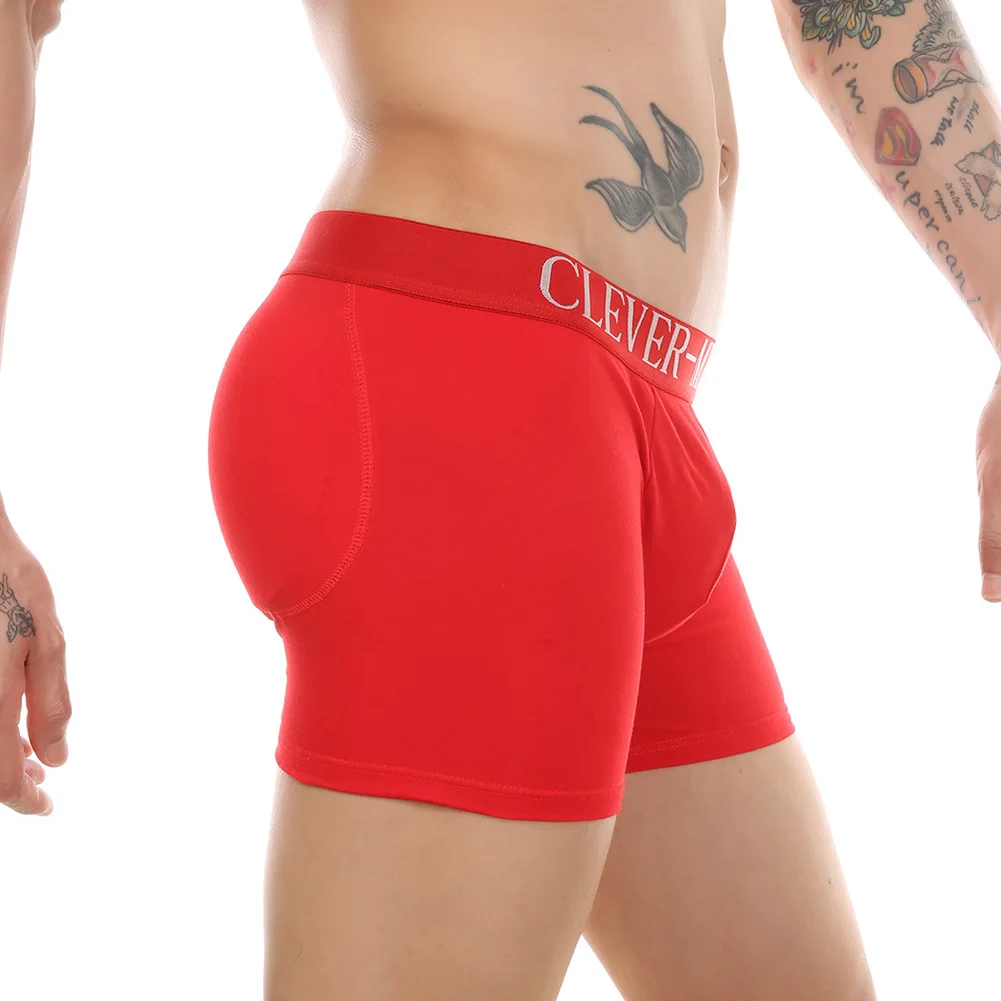 Men Butt Lifter Panties Sponge Cup Underwear Butt Pad Hip Up Shaper Boxers Breathable Moisture Absorption Boxer Shorts