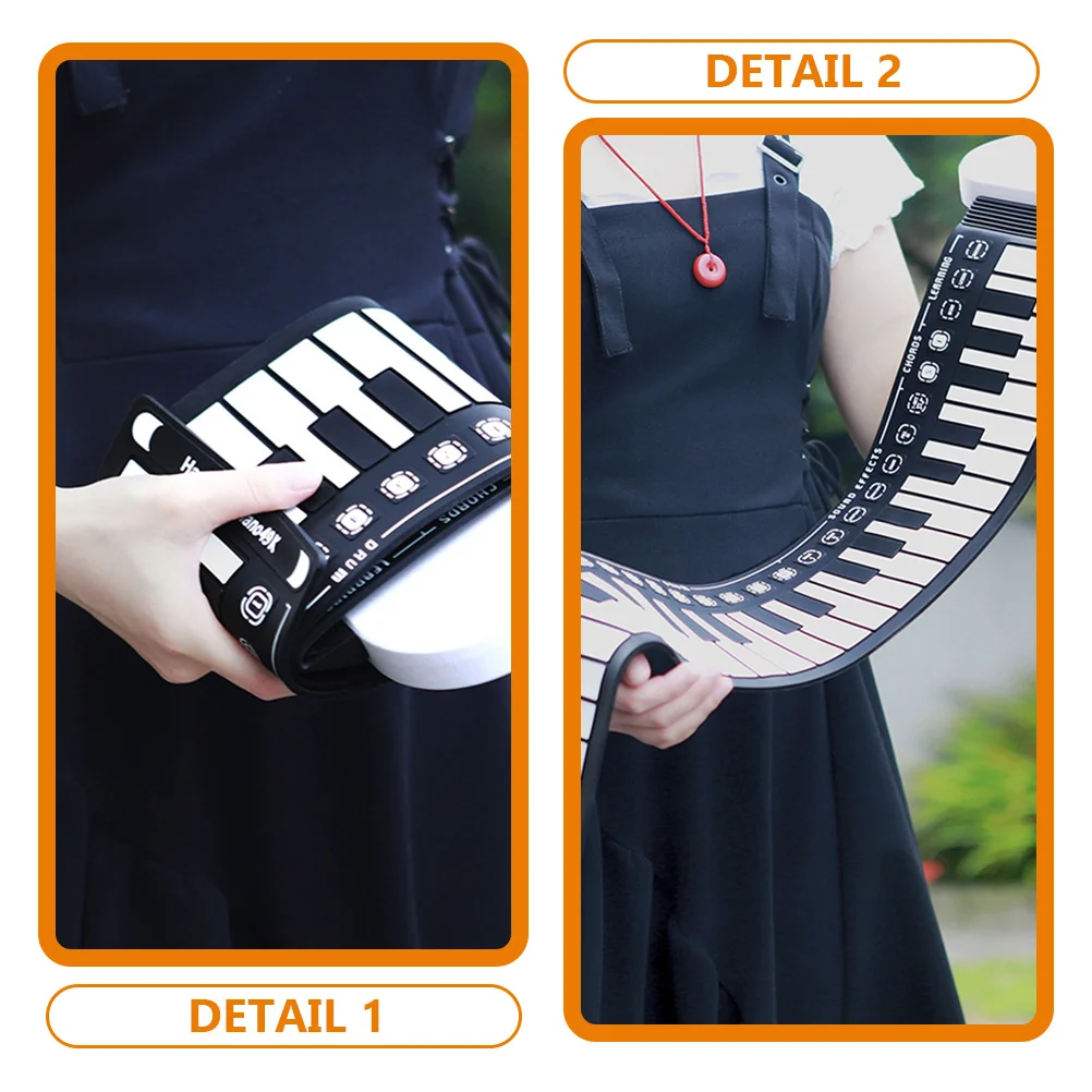 Foldable Keyboard Piano Hand-rolled Portable Folding Electronic 49 Keys Roll-up Rollable