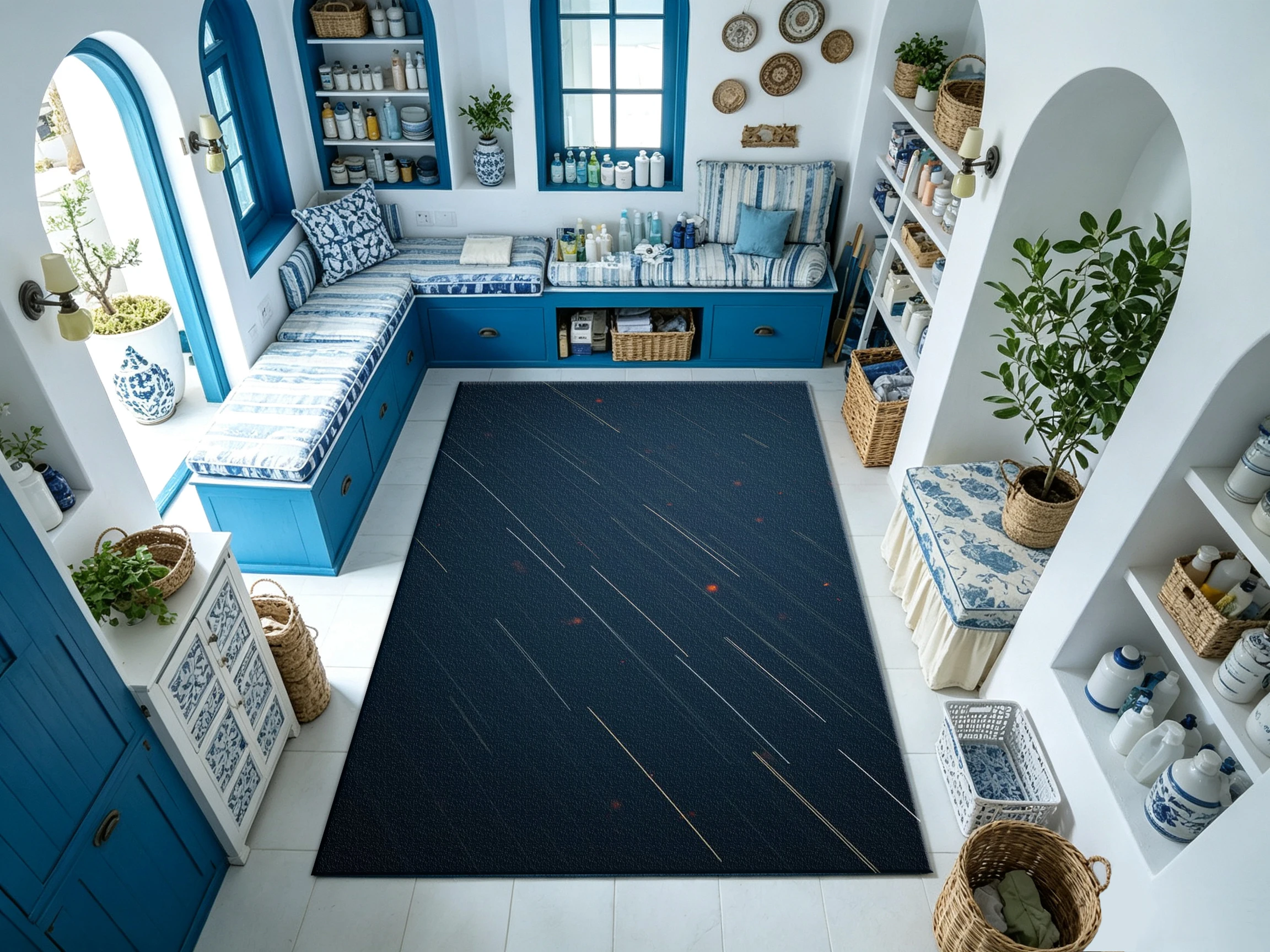 Starry Sky Meteor Night Sky Art Carpet Floor Universe Starry Scene Home Carpet Living Room Bedroom Interior Decoration