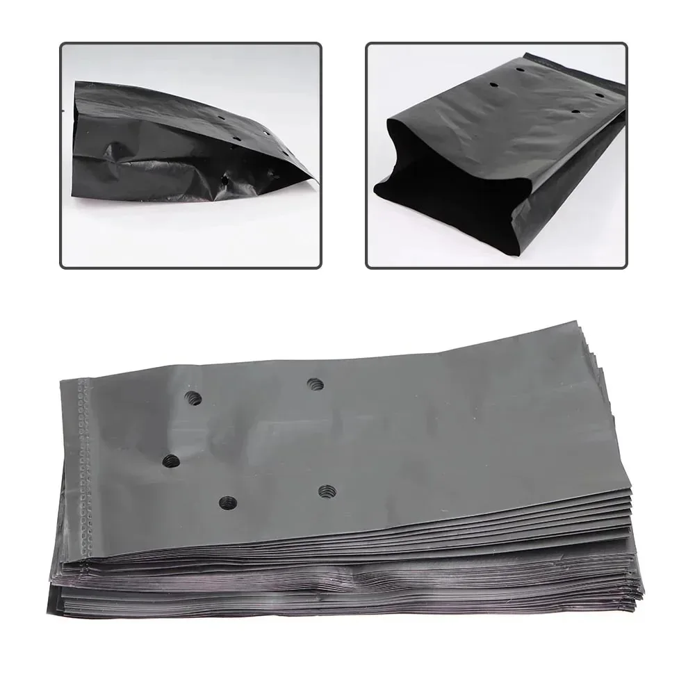 50/100PCS Seedling Planting PE Bag Breathable Nursery Plants Cultivation Pot for Garden Orchard Tree Transplanting Container