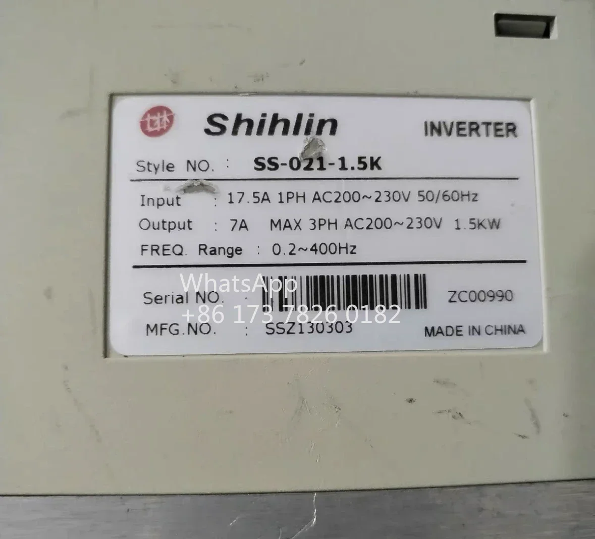 중고 인버터, SS-021-1.5K, 1.5kw 220V 테스트 OK 기능 그대로